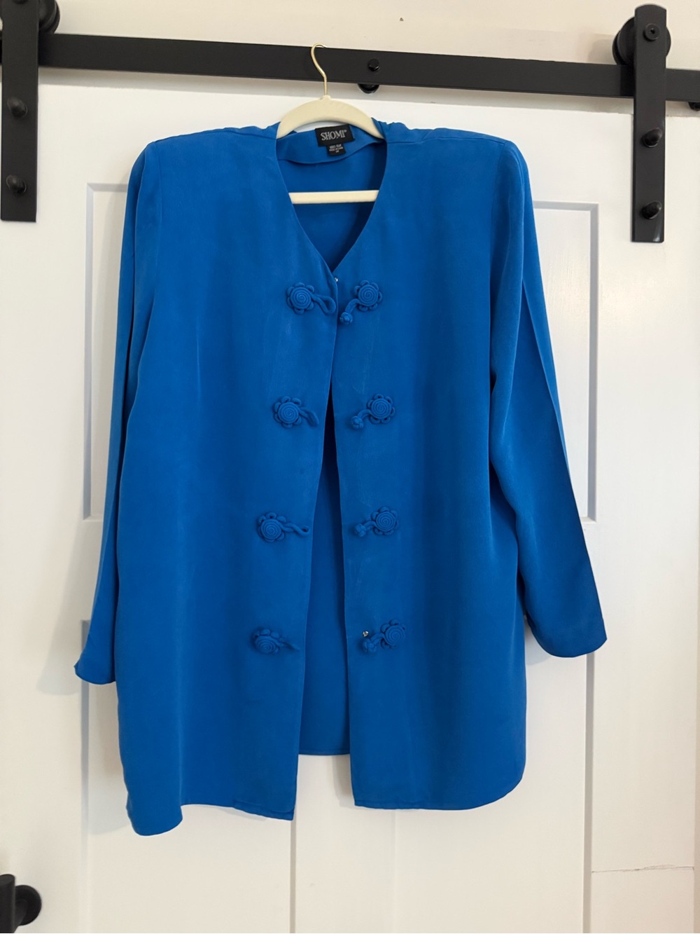 Set- Vintage Silk Women's Cobalt Blue Pantsuit GUC 0772